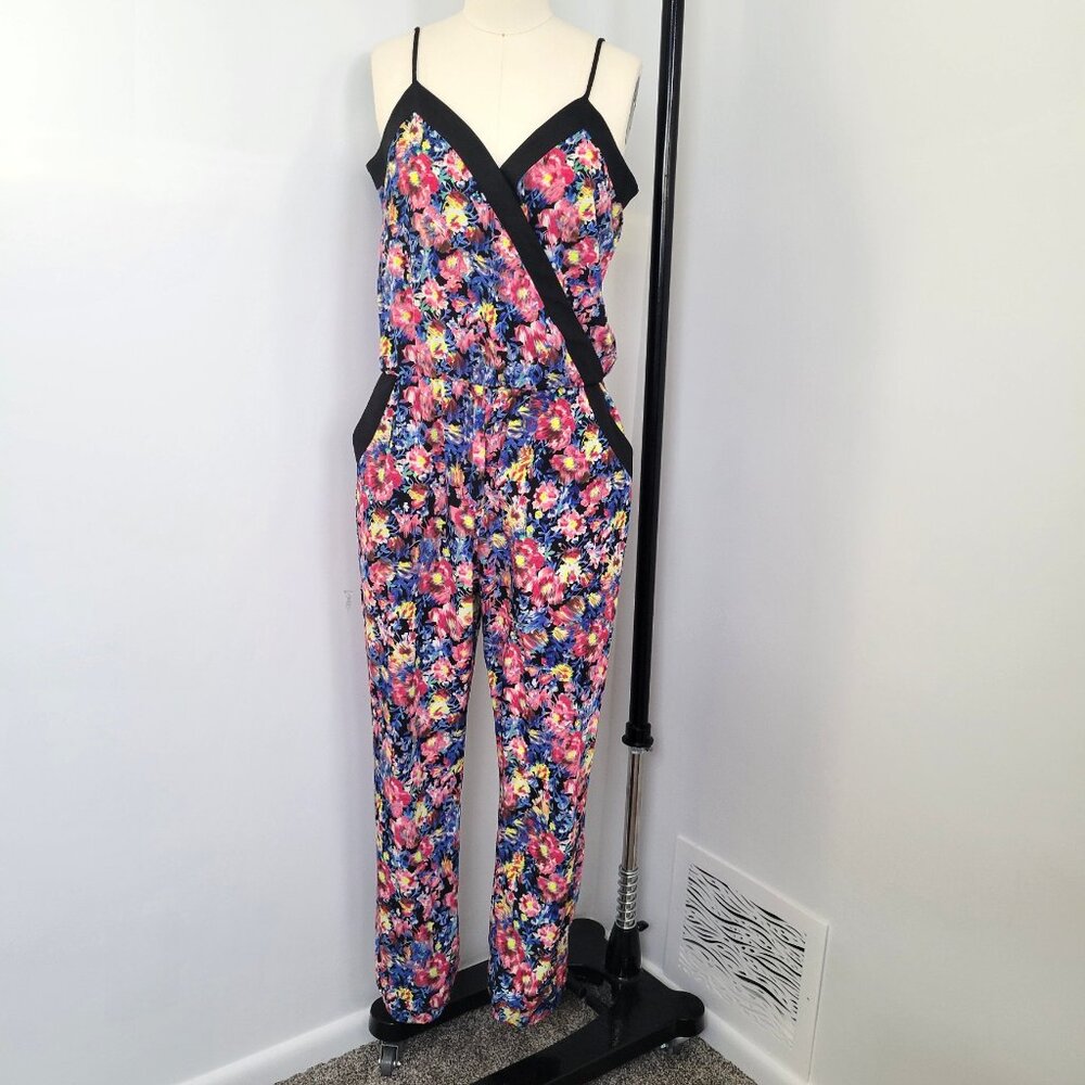 Vintage Y2K Arden B Floral Tank Jumpsuit Made in USA with pockets